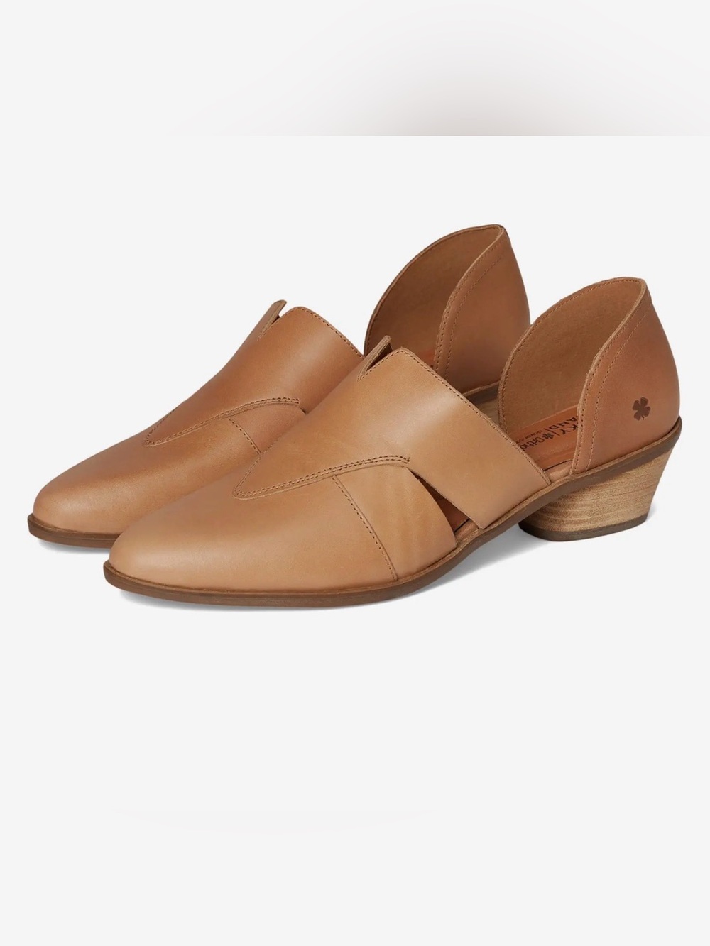 Lucky Brand Minnsy camel tan brown Women's Tan Leather Low Heel Slip-On Loafers